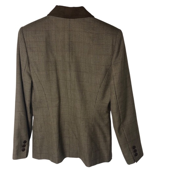 Vtg 90's Kasper For ASL Houndstooth Blazer Jacket Sz 4 Brown English Countryside - Picture 8 of 12